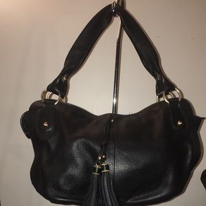 Talbots Black Leather Shoulder Bag